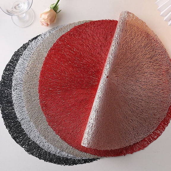 MTBLYS Insulated Placemats Pvc Heat Resistant Table Mats Non Slip Textured Surface Easy To Clean 14.96 X 14.96 Inch Kitchen and Dining Table Protector for Hot Dishes and Cookware