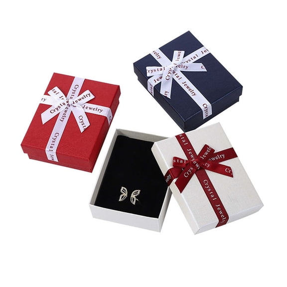 MTBLYS Jewelry Box Vintage Style Storage Organizer Decorative Gift Packaging Bow Embellished Design 9X7X2.8 Inches