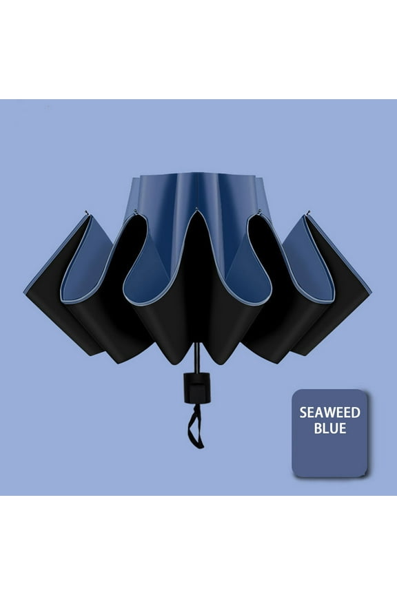 Manual 8-Bone Reverse Umbrella Upf 50+ Uv Protection Compact Foldable Travel Umbrella Windproof Fiberglass Ribs Outdoor Sun Shade for Rain and Sun