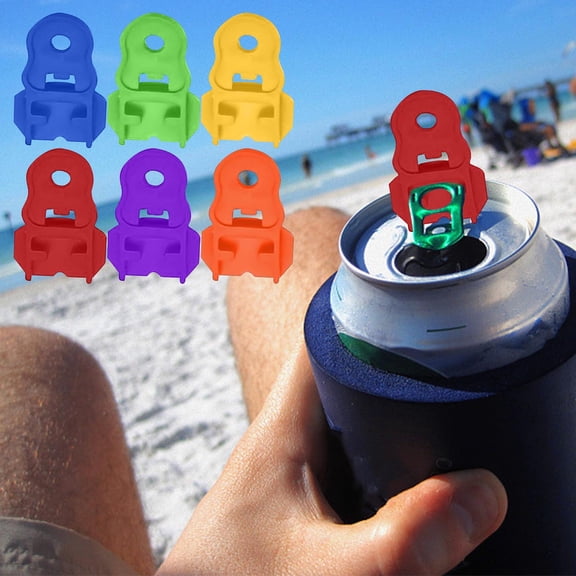 MTBLYS Manual Can Openers for Beer and Beverage Cans 6 Pack Easy Pull Tab Opener for Aluminum Cans Sturdy Handheld Opener for Arthritis Pain Relief Portable Tool 6 X 2 X 0.5 Inches
