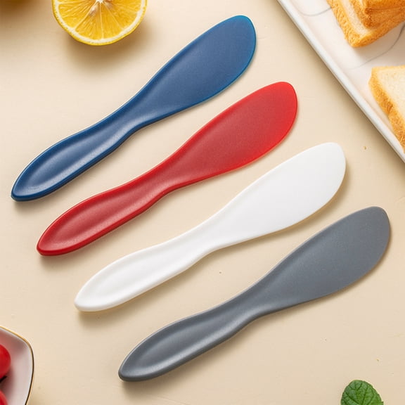 MTBLYS Multipurpose Plastic Cake Scraper Flexible Baking Spatula Pudding Knife 6.96X1.37X0.2In Small Spatula for Kitchen Restaurant Party and