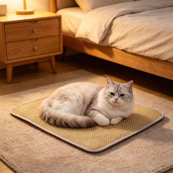 MTBLYS Pet Chilling Mat | Rattan Cooling Pad | 3 Size Options | Breathable Washable Mat for Cats Dogs | Summer Heat Relief Pet Bed | Home Floor Use