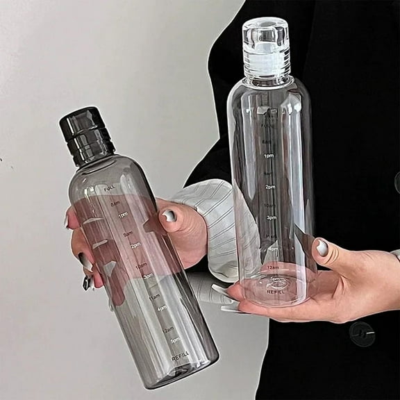 MTBLYS Plastic Cold Brew Water Bottle Portable Leak Proof Travel Bottle 25 Oz Graduated Measurement Markings Dishwasher Safe 2.5 X 2.5 X 9.8 Inches