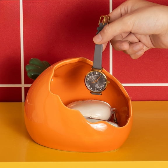 MTBLYS Plastic Storage Bins with Lids Ceramic Key Holder Organizer, Entryway, Hallway, Or Kitchen Storage Solution, 7.09 X 5.91 Inches, 1 Piece