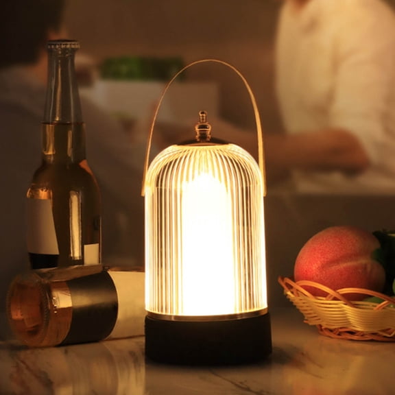 MTBLYS Portable Wireless Birdcage Table Lamp Dimmable Decorative Atmosphere Night Light Rechargeable Touching Control 1500Mah Battery Metal Acrylic 7.9X7.9X7.5 Inch Home Bar Party
