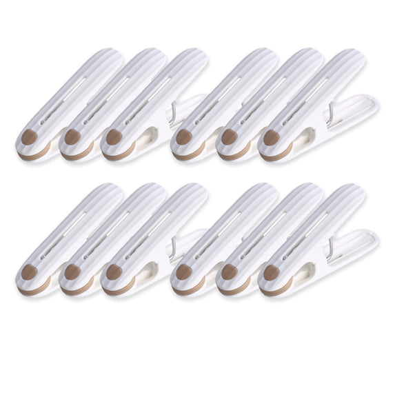 MTBLYS Seamless Clothes Hanger Windproof Fixed Clips for Drying 12-Pack Plastic Clips Household Laundry Essentials 1.5 Inch Clamp Size