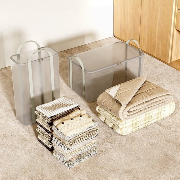 MTBLYS Semi-Transparent Reinforced Storage Bag | Large Capacity Tote Bag | Wear-Resistant with Long Handles | Heavy Duty Eva Construction | 1 Pack for Home Organization, Travel, Shopping & Moving