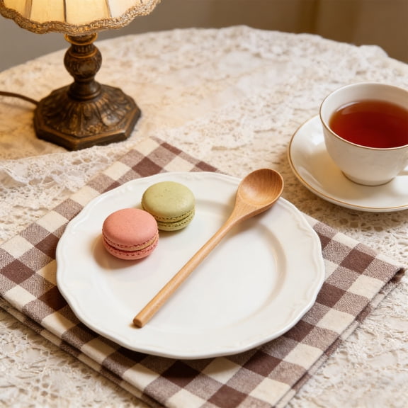 MTBLYS Serving Spatula Wooden Coffee Spoons, Food Spoons for Baby Food, Household Cutlery, Beige and Brown