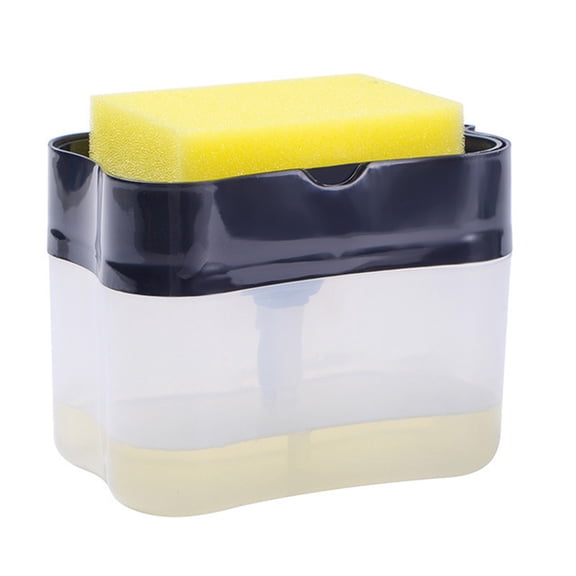 MTBLYS Soap Dispenser Press Automatic Kitchen Liquid Soap Box 1 Piece Sponge Brush Holder Countertop Use
