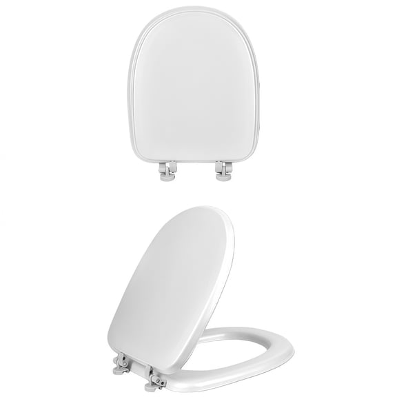 MTBLYS Soft Elongated Toilet Seat Vinyl Cover with Foam Cushioning Fits All Standard Fixtures Easy Assemble U-Shape Padded Home Use
