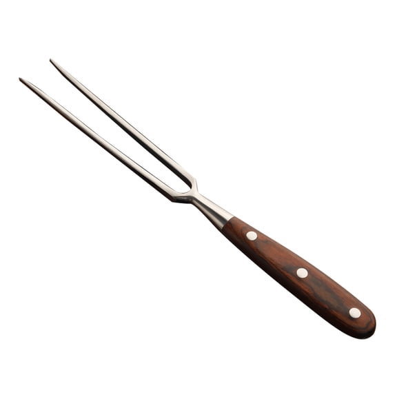 MTBLYS Stainless Steel Barbecue fork Redwood Handle 15 Inch Grilling Meat fork Camping Outdoor Cooking Use