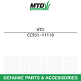 thumbnail image 1 of MTD 951-11110 Air Flow Shield Troy-Bilt Storm inch 300 65021MSE 2X 26 2410 24 22, 1 of 4