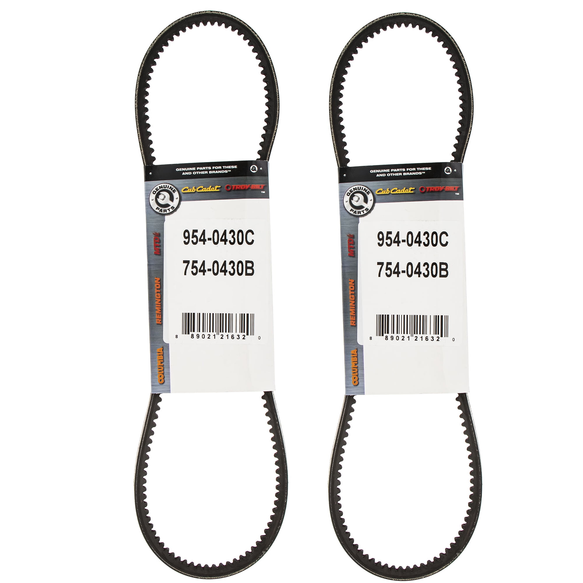 MTD 954-0430C Auger Drive V-Belts 2-PACK