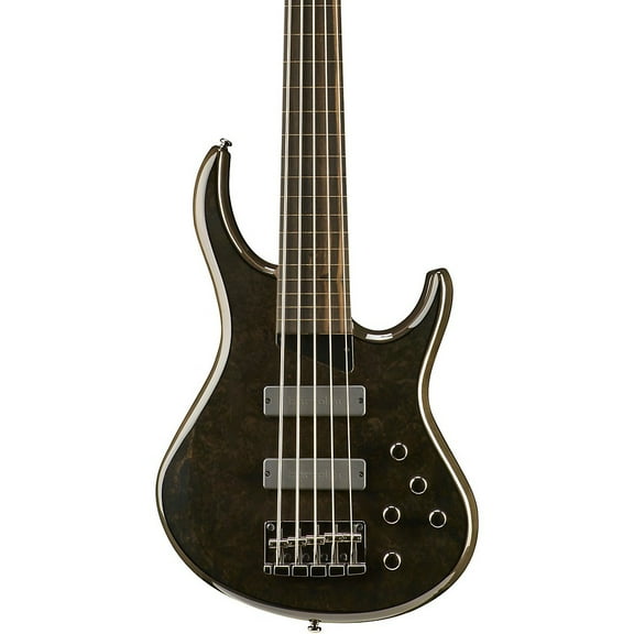 MTD Kingston ZX 5-String Fretless Electric Bass Guitar Transparent Black Ebonol Fretboard