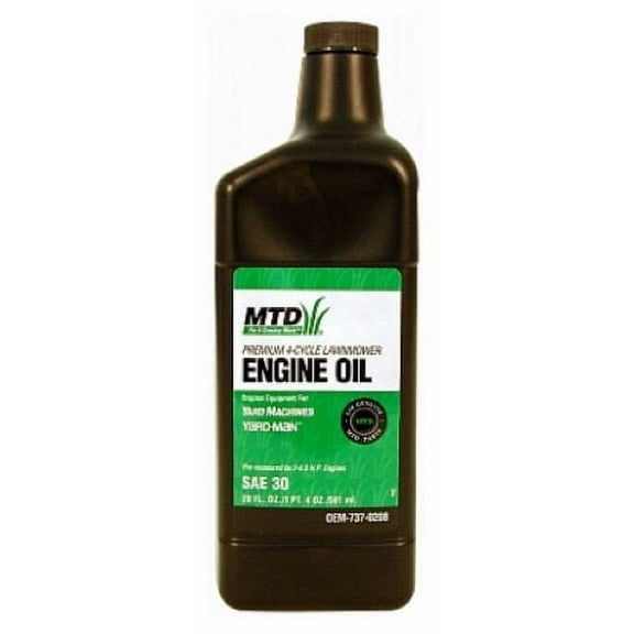 MTD OEM-737-0208 20 oz Bottle of 4-Cycle SAE 30 Lawn Mower Oil - Quantity of 12