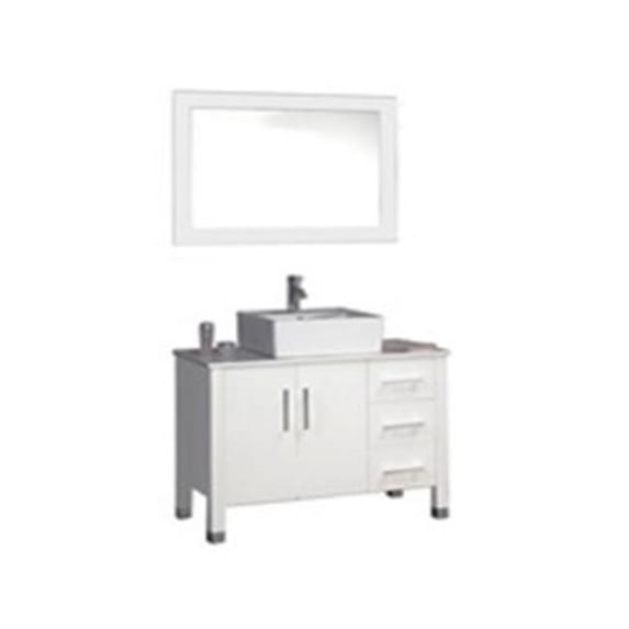 MTD-Vanities MTD-8118W Single White Bath Vanity Set