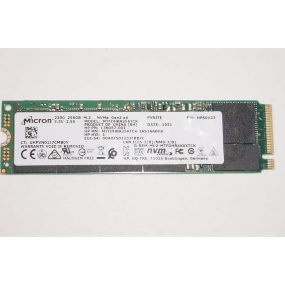 MTFDHBA256TCK Micron 256GB PCIE M.2 SSD Drive