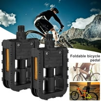 MTFun 1 Pair Folding Bike Pedals Flat Platform Pedals Anti-slip Mountain Bike Pedals Stable Bicycle Pedals MTB Foot Pedal Outdoor Cycling Accessory Parts Black