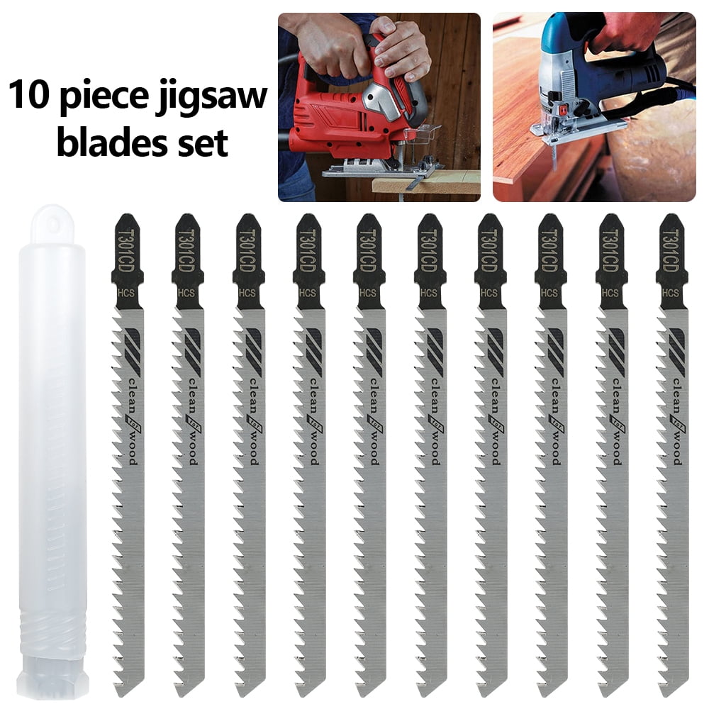MTFun 10-Piece Jigsaw Blades Blades for Rolling And Conventional Cutting of Hardwood and Wet Wood.Made of Quality Material, Strong And Durable.