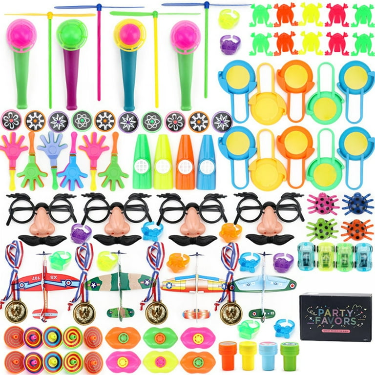 Mtfun 100pcs Party Toys Assortment Party Favors for Kids Birthday Party Favor Carnival Prizes Box Goodie Bag Fillers Classroom Rewards Pinata Fillers
