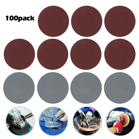 MTFun 100Pcs 3inch Sanding Pads Hook and Loop 80/100/180/240/600/800/1200/2000/3000 Grits Sanding Sheets Paper Assorted for Random Orbital Sander