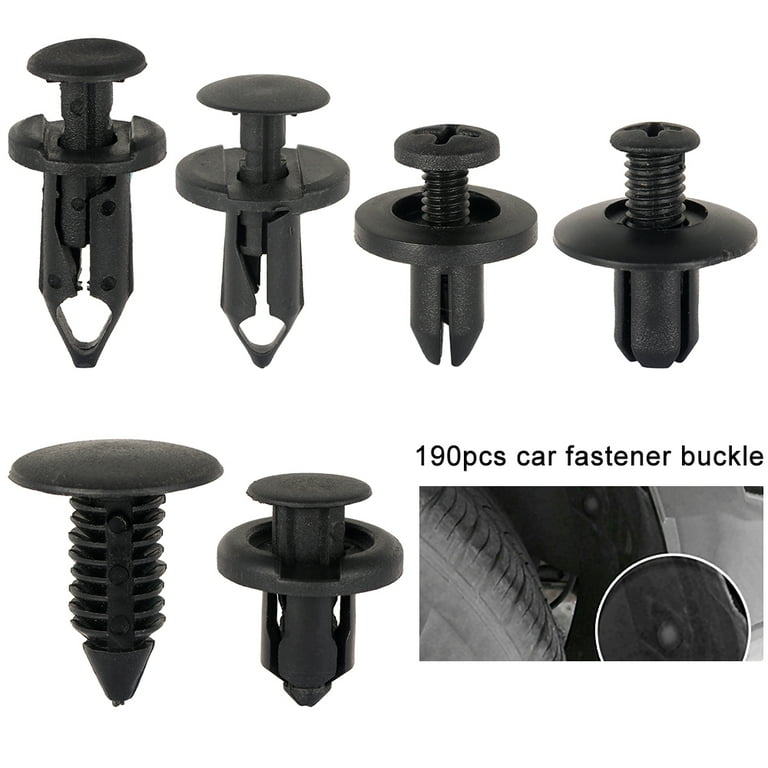MTFun 190PCS Car Retainer Clips Plastic Fasteners Kit with Fastener Remover Auto Push Pin Rivets Set Door Trim Panel Clips for GM Ford Toyota Chrysler