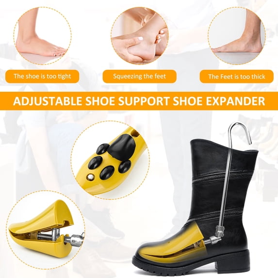 MTFun 2 Pcs Shoe Stretcher with Accessories Rod Adjustable Shoe Boot Stretcher Unisex Shoe Expander Widener Expander US Size 5.5-8.5 for Wide Feet Instep Height Shoes Sneakers
