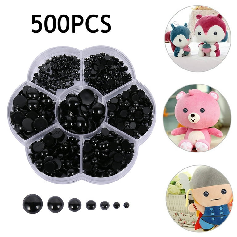 Black Plastic Safety Eyes Plastic Safety Eyes Craft Eyes and Safety Noses  with Washers for Doll, Puppet, Plush Animal 