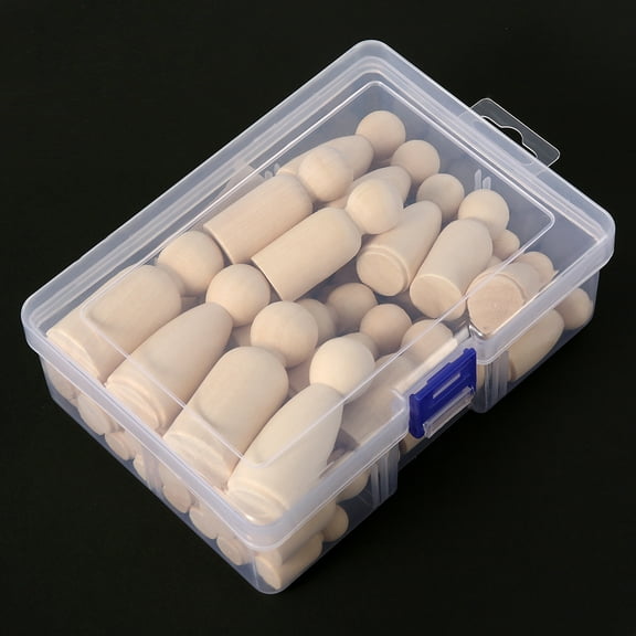 MTFun 50PCS Natural Wooden Peg Doll Bodies People Shapes Great for Arts and Crafts (Draw the pattern you like)