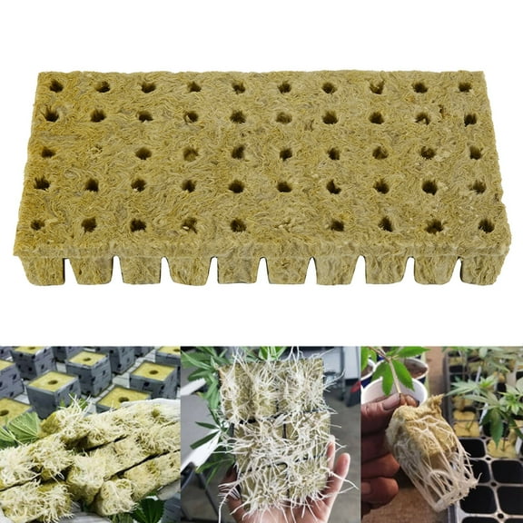 MTFun 50Pcs Rock Wool Cubes,Rockwool Grow,Hydroponics Grow Cubes Multifunction Greenhouse Compress Base for Cloning Plant Propagation and Seed Starting