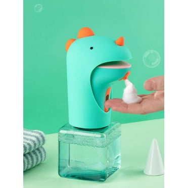 MTFun Automatic Soap Dispenser 250mL Cute Dinosaur-Shaped Touchless Foaming Soap Dispenser IPX6 Waterproof Green Smart Soap Bottle for Home Bathroom Kitchen Dorm Kids Hand Cleaning