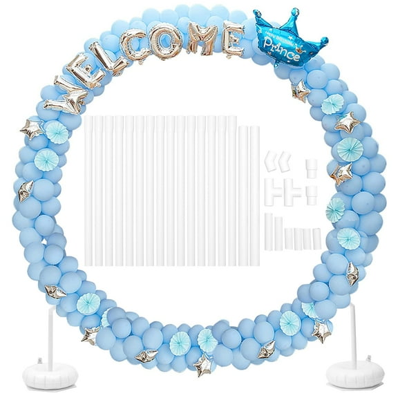 MTFun Balloon Column Stand Round Circle Frame Balloon Arch Stand Kit 59.1'' Large Size Reusable Balloon Arch Holder for Baby Shower Birthday Wedding Party Photo Background Decoration