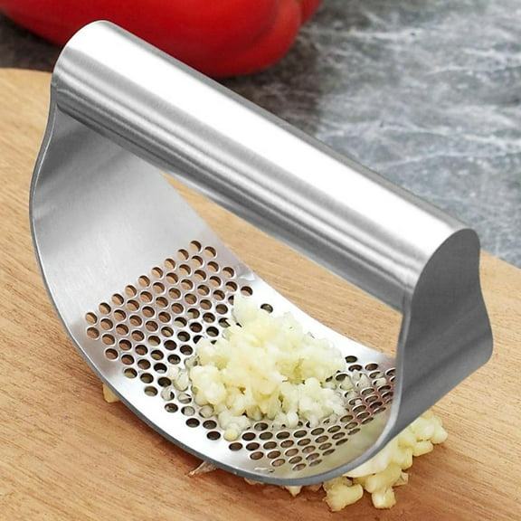 MTFun Garlic Press Garlic Cutter Stainless Steel, Garlic Press Rocker East Free Manual, Ginger Smasher Crusher Squeezer Slicer Kitchen Gadgets Easy to use and clean