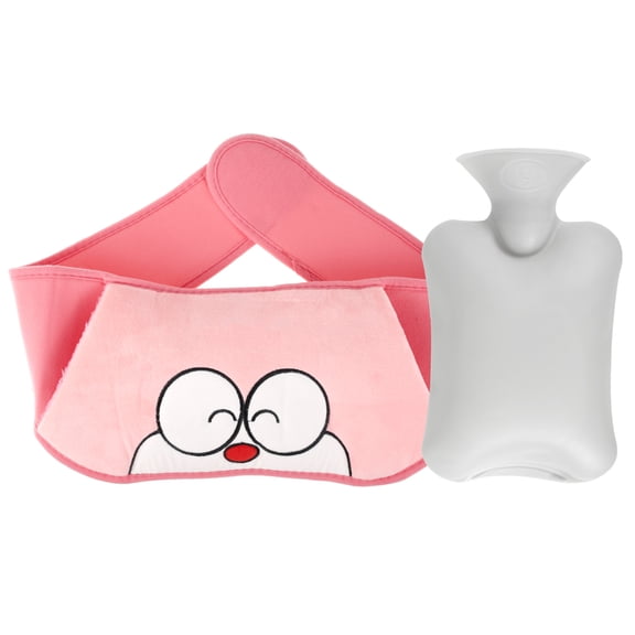 MTFun Hot Water Bottle Plastic Hot Water Bag Hot Water Pouch with Soft Plush Waist Warmer Cover for Pain Relief from Arthritis Headaches Hot and Cold Therapy for Neck Back Shoulder Leg