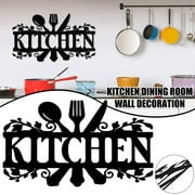 MTFun Kitchen Wall Decor Rustic Style Kitchen Wall Sign Black Kitchen Wall Sign Country Farmhouse Your Home Decoration for Dining Room Kitchen Decor