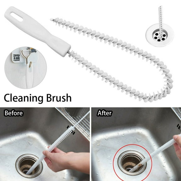 MTFun Sink Cleaning Brush, Flexible ​45cm Drain Unblocker Brush Waterpipe Pipe Dredge Tool Overflow Cleaner Stick, Easy To Use Strong And Durable, Easy To Clean, Reusable