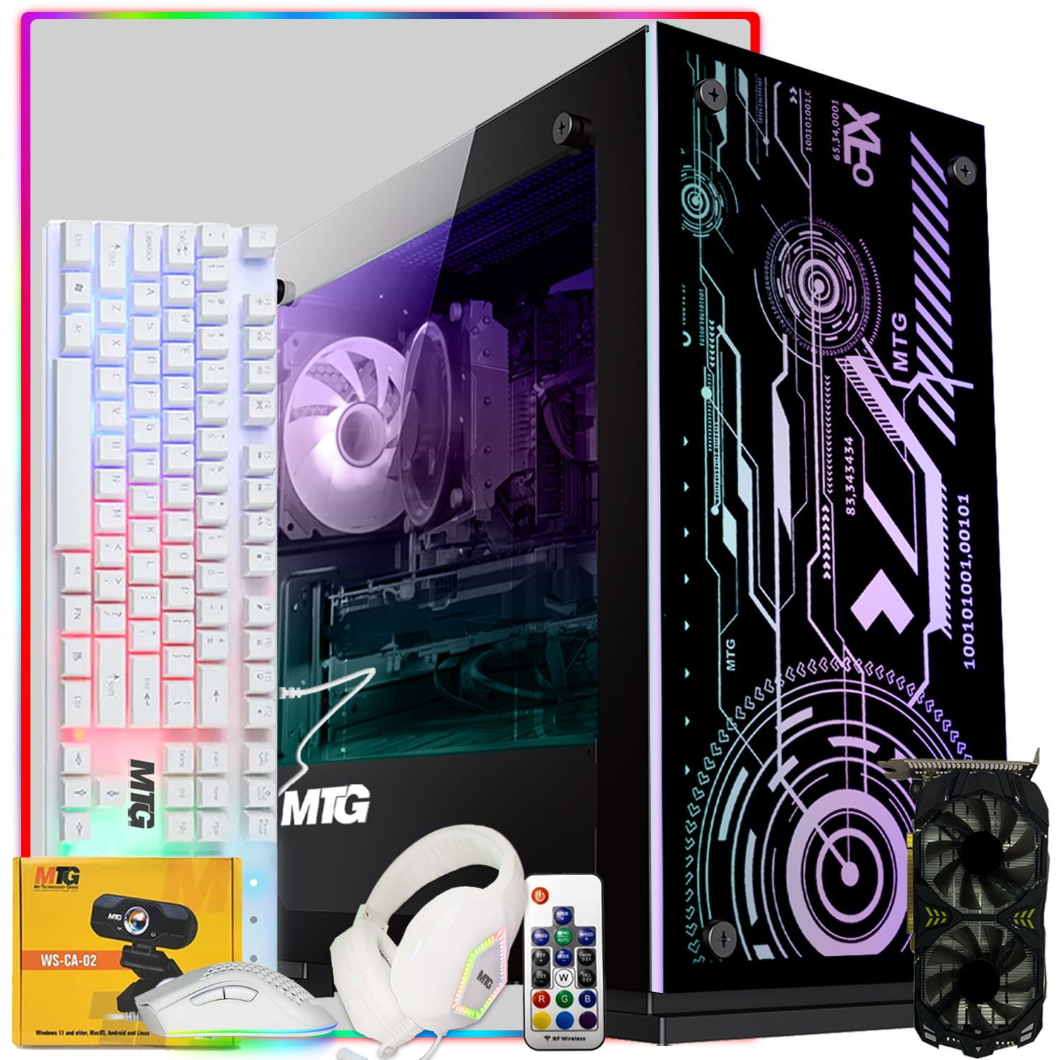 Gaming PC Desktop Intel core i7, TechMagnet Horizon+ with AMD RX-550 4GB  DDR5, 16GB RAM, 240GB SSD + 2 TB HDD, HDMI, DVI, VGA, RGB Keyboard, Mouse