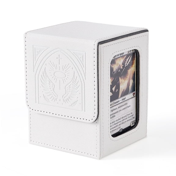 MTG Deck Box for Commander Cards, Card Storage Fits 100 Double Sleeved Cards with 2 Dividers and Toploader, Durable TCG Card Holder Black and Brown