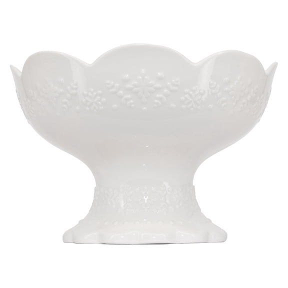 My Texas House Christmas Decorative Footed Bowl, White, 10"
