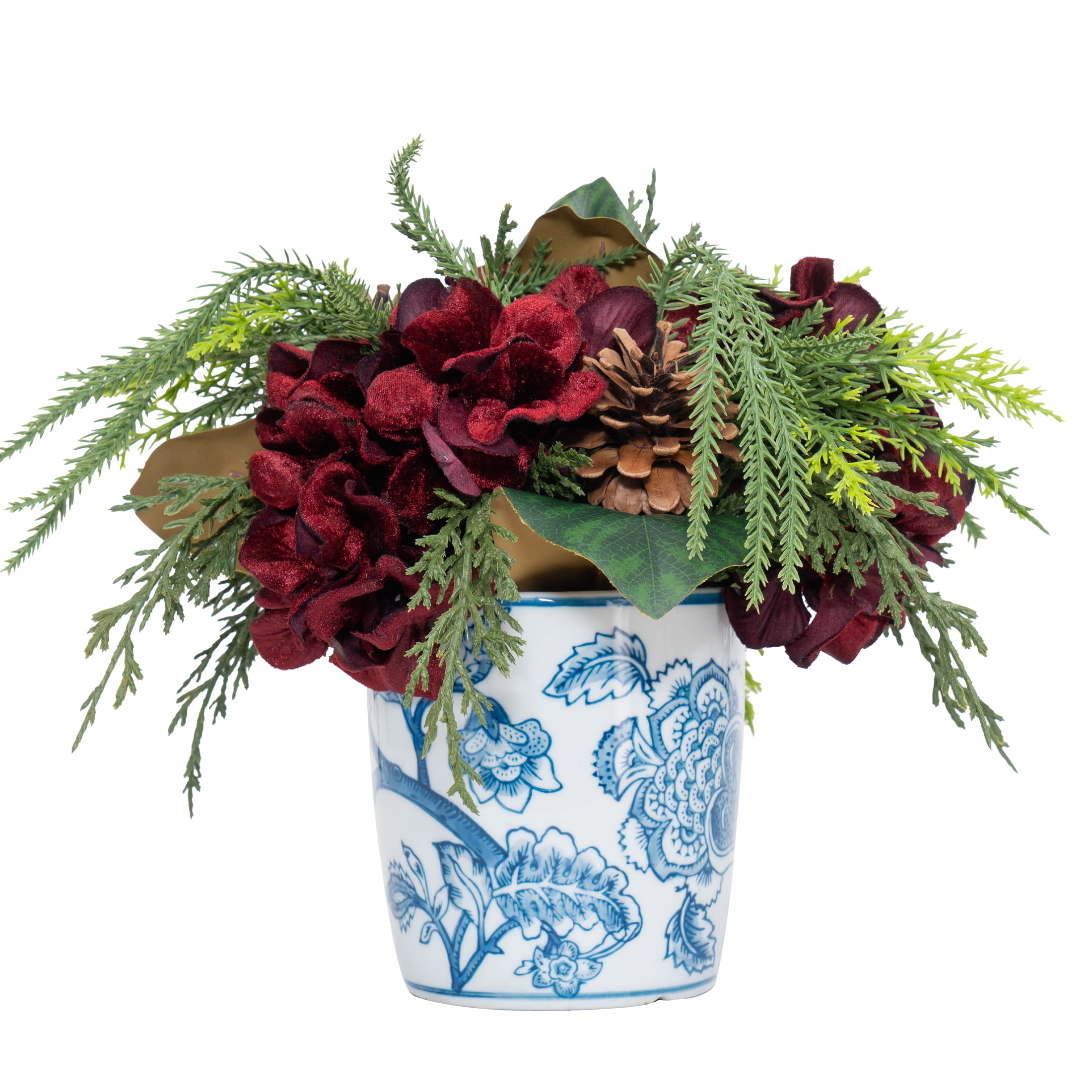 My Texas House Christmas Arrangement in Ceramic Pot, Multicolor, 11"
