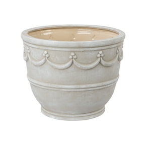 My Texas House 16 in Retro Planter, Cream