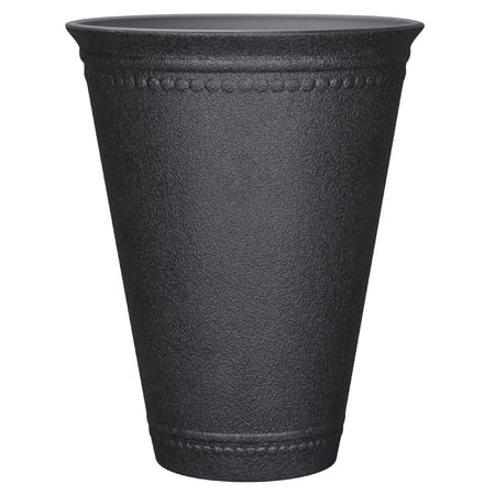 My Texas House Asti Tall Black Recycled Resin Planter, 16.1 in x 20.1 in