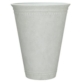 My Texas House Asti Tall White Planter, 16.1 in x 20.1 in, 100% Recycled Polypropylene Resin