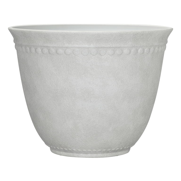 My Texas House Asti White Planter 18-Inch Recycled Resin - Walmart.com