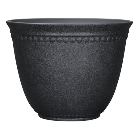 My Texas House 18-Inch Black Asti Recycled Resin Planter