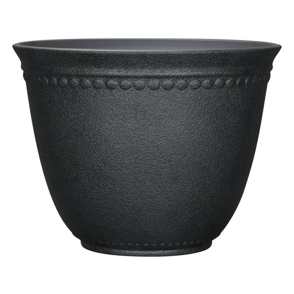 My Texas House 18-Inch Black Asti Recycled Resin Planter
