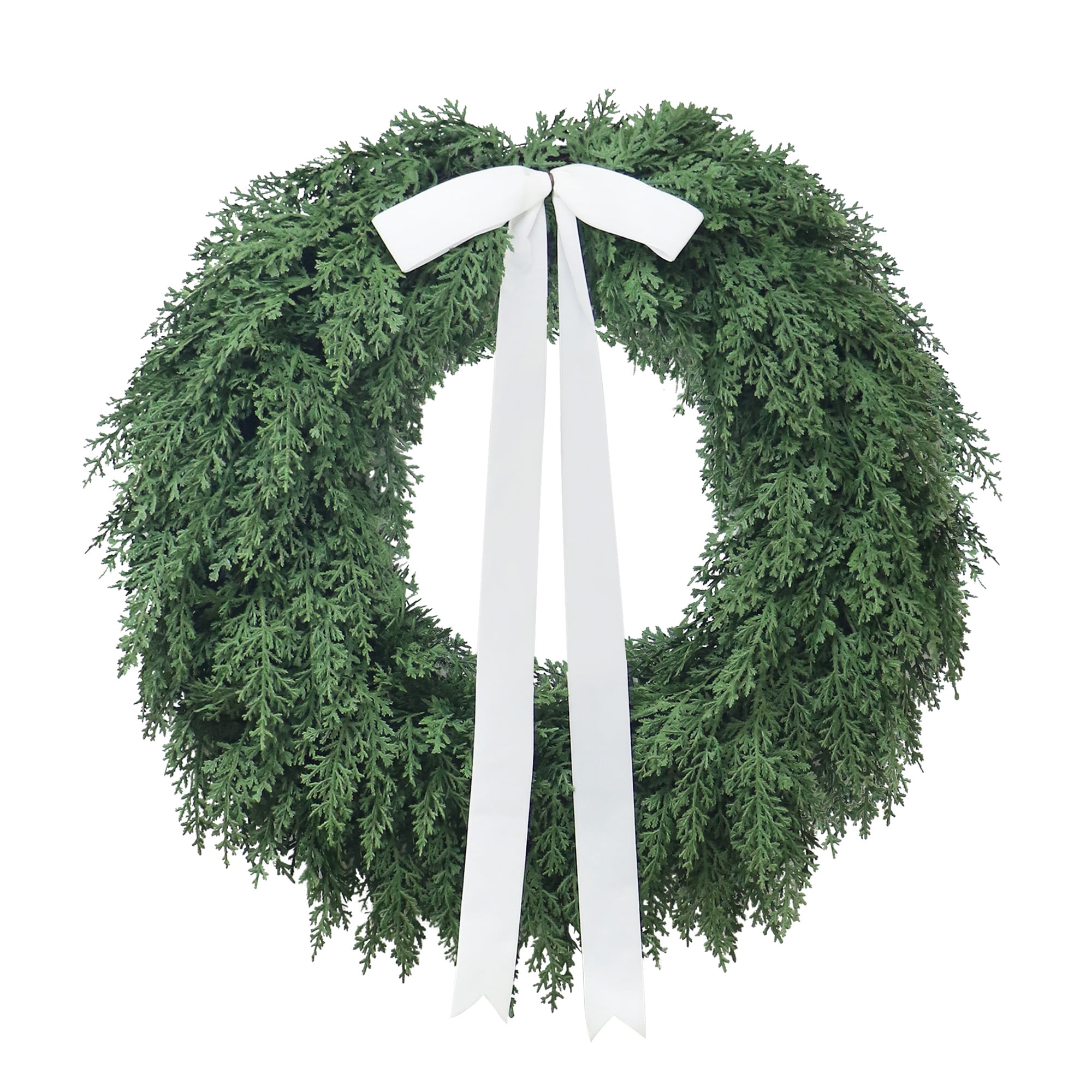 Evergreen Natural Feel Cedar Artificial Christmas Wreath, Green, 22", by My Texas House