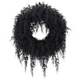 thumbnail image 1 of My Texas House Halloween Drapey Faux Cedar Wreath, Black, 24", 1 of 5
