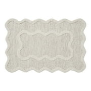 My Texas House Stella Ivory Scallop Wool Indoor Area Rug, 24 x 36