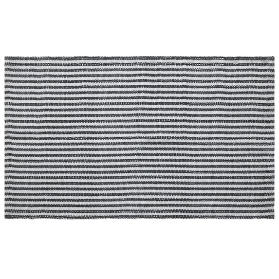 My Texas House Halloween Black Striped Indoor/Outdoor Layering Rug, 24" x 38"